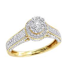 Buy the latest gold ring designs online in a different metal, weight, and price ranges have never. Affordable Cluster Diamond Engagement Ring For Women W Halo 0 9ct 14k Gold
