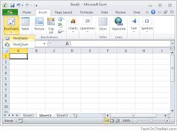 Ms Excel 2010 How To Create A Pivot Table