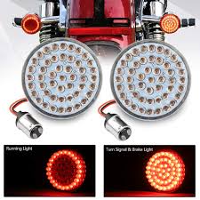 Fannuo Harley Rear Led Turn Signals 2 Inch Running Lights Brake Lights 1157 Bullet Style For Harley Sportster Softail Dyna Touring Tri Glide