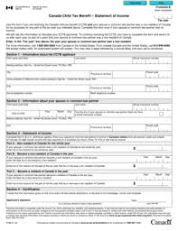 Fillable Online Canada Child Tax Benefit Statement Of Income Fax