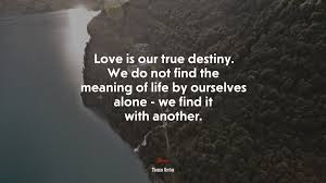 Love is our true destiny. 675539 Love Is Our True Destiny We Do Not Find The Meaning Of Life By Ourselves Alone We Find It With Another Thomas Merton Quote 4k Wallpaper Mocah Hd Wallpapers