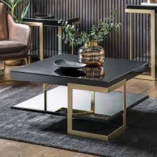Amana Glass Top Coffee Table In Black