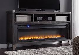 Todoe Gray Large Tv Stand W Fireplace