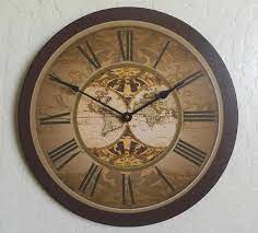 Traditional Old World Map Wall Clock