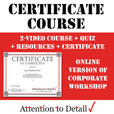 Certificate Course Online Improve Attention To Detail