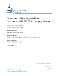 Department Of Housing And Urban Development Hud Fy2012