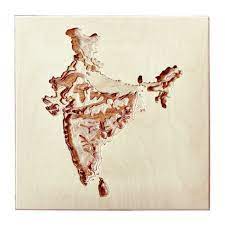 Wooden Map India Map Wall Maps