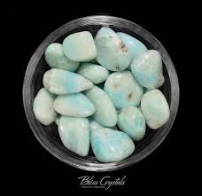 Blue Aragonite Tumbled Stone Natural Light Blue Healing