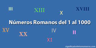 números romanos del 1 al 1000