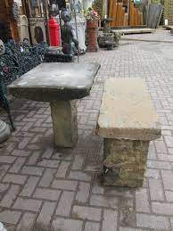 Hand Carved Stone Garden Bench