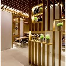Wood Designed Wall Partition For