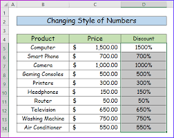 a percene to a number in excel