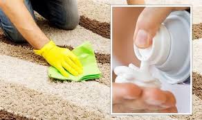 cleaning carpet with shaving foam