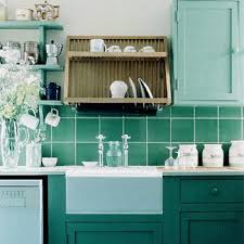 Wall Tiles Green Kitchen Decor