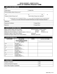 Leave Request Absence Report Fill Online Printable