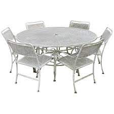 Collection by brenda smith • last updated 8 weeks ago. Seven Piece Cast Aluminium Scroll Arm Metal Patio Dining Set Table And Six Chairs For Sale At 1stdibs