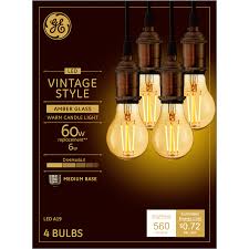 Ge Vintage 4 Pack 60 W Equivalent Dimmable Warm Candle Light A19 Vintage Led Light Fixture Light Bulbs Light Bulbs Meijer Grocery Pharmacy Home More