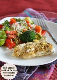 pan seared haddock with roasted vegetables