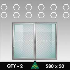 Hexagon Safety Glass Stickers 580mm