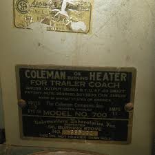 1950s coleman oil burning heater for