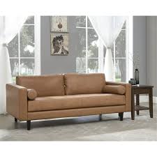 naomi home marisa genuine leather sofa