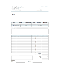 Work Order Template 23 Free Word Excel Pdf Document Download