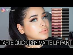 tarte quick dry matte lip paints