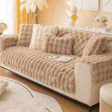thick rabbit plush sofa cushion new
