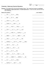 19 Sample Balancing Chemical Equations