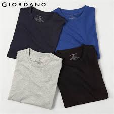 Giordano Men T Shirts Classic Solid Undershirt Basic Tshirts