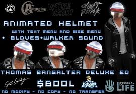 The base features a printed daft punk logo on its undersid. Second Life Marketplace Thomas Bangalter Daft Punk Helmet Deluxe Edition