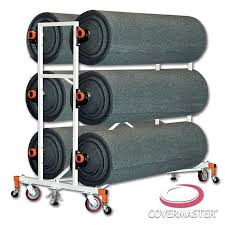 gym carpet mobile storage rack to
