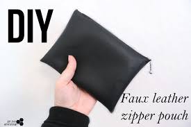 diy makeup bag with faux leather the