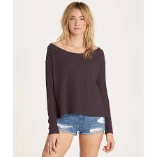 Billabong Womens First Glance Top Off Black Black Tops Punch Fit Cyprus