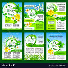 Spring Flower Green Leaf Poster Template Design