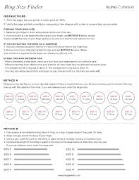 Printable Ring Size Chart Sumuduni Gems