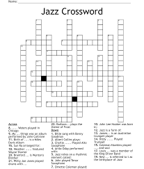 jazz crossword wordmint