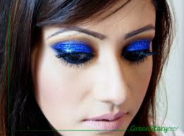 how to do blue glam eye look for eid ul