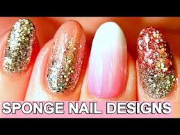 4 simple nail designs using a sponge