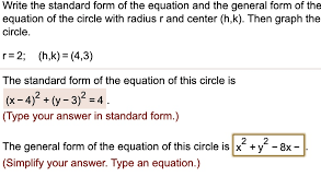 Write The Standard Form Of The Equation