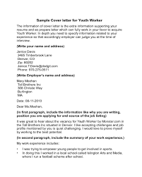 youth worker cover letter sle edit