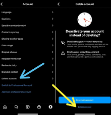 how to delete an insram account
