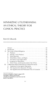 pdf minimizing utilitarianism an ethical theory for clinical practice pdf minimizing utilitarianism an ethical theory for clinical practice