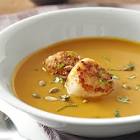 squash soup with scallops
