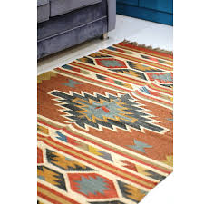 handwoven kilim rug indian rustic