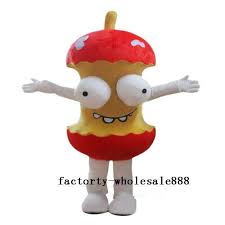 Red Apple Core Mascot Costume Cosplay Parade Dress Party