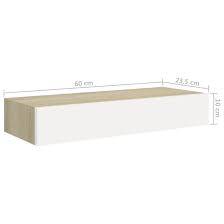 Wall Drawer Shelves 2 Pcs Oak And White