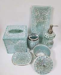 Green Glass Mosaic Soap Dispenser