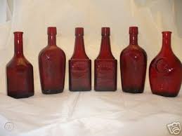 6 Antique Wheaton Ruby Red Glass