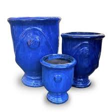 Glazed French Urn Blue Pots Wa